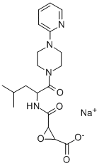 Oxiranecarboxylic acid, 3-(((3-methyl-1-((4-(2-pyridinyl)-1-piperaziny l)carbonyl)butyl)amino)carbonhyl)-, monosodium salt 结构式