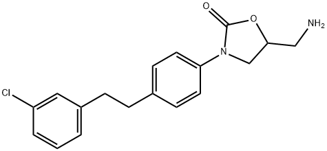 5-(aminomethyl)-3-[4-[2-(3-chlorophenyl)ethyl]phenyl]oxazolidin-2-one 结构式