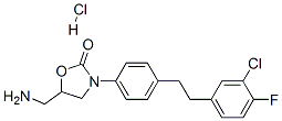 5-(aminomethyl)-3-[4-[2-(3-chloro-4-fluoro-phenyl)ethyl]phenyl]oxazoli din-2-one hydrochloride 结构式