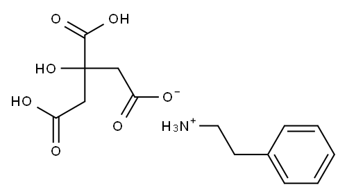 phenethylammonium dihydrogen 2-hydroxypropane-1,2,3-tricarboxylate Structure