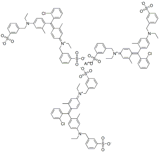 Benzenemethanaminium, N-[4-[(2-chlorophenyl)[4-[ethyl[(3-sulfophenyl)methyl]amino]-2-methylphenyl]methylene]-3-methyl-2,5-cyclohexadien-1-ylidene]-N-ethyl-3-sulfo-, hydroxide, inner salt, aluminum salt|