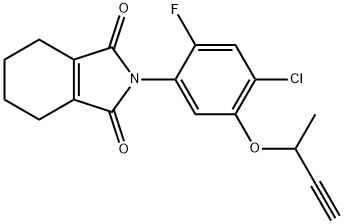 2-(5-but-3-yn-2-yloxy-4-chloro-2-fluoro-phenyl)-4,5,6,7-tetrahydroisoi ndole-1,3-dione Structure