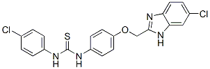3-[4-[(5-chloro-3H-benzoimidazol-2-yl)methoxy]phenyl]-1-(4-chloropheny l)thiourea 化学構造式
