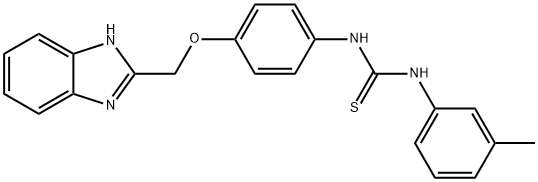 3-[4-(1H-benzoimidazol-2-ylmethoxy)phenyl]-1-(3-methylphenyl)thiourea Struktur