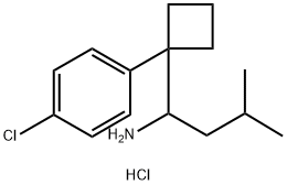 1-[1-(4-Chlorophenyl)cyclobutyl]-3-methylbutylamine hydrochloride Struktur
