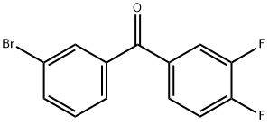 (3-溴苯基)(3,4-二氟苯基)甲酮 结构式