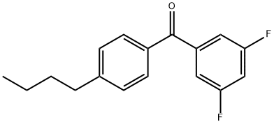 4-N-ブチル-3',5'-ジフルオロベンゾフェノン 化学構造式