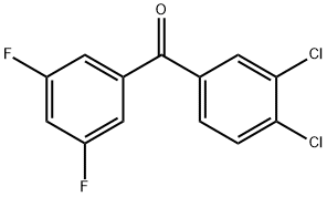 3,4-ジクロロ-3',5'-ジフルオロベンゾフェノン 化学構造式