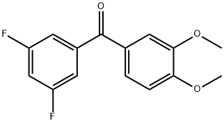 3,5-ジフルオロ-3',4'-ジメトキシベンゾフェノン 化学構造式