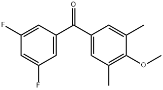 3,5-ジフルオロ-3',5'-ジメチル-4'-メトキシベンゾフェノン 化学構造式