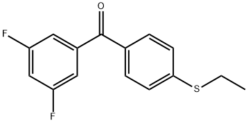 3,5-ジフルオロ-4'-(エチルチオ)ベンゾフェノン 化学構造式