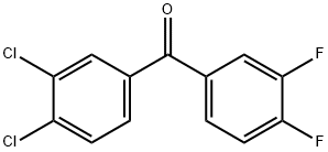 3,4-ジクロロ-3',4'-ジフルオロベンゾフェノン 化学構造式