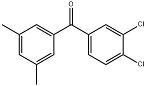 3,4-ジクロロ-3',5'-ジメチルベンゾフェノン 化学構造式