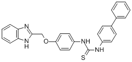 N-(4-(1H-Benzimidazol-2-ylmethoxy)phenyl)-N'-(1,1'-biphenylyl)thiourea 结构式
