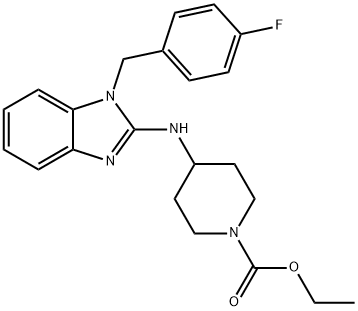 4-[[1-[(4-氟苯基)甲基]-1H-苯并咪唑-2-基]氨基]哌啶-1-甲酸乙酯, 84501-68-8, 结构式
