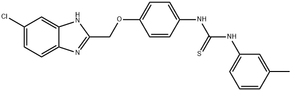 3-[4-[(5-chloro-3H-benzoimidazol-2-yl)methoxy]phenyl]-1-(3-methylpheny l)thiourea 结构式