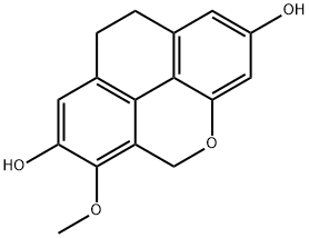 9,10-ジヒドロ-6-メトキシ-5H-フェナントロ[4,5-bcd]ピラン-2,7-ジオール 化学構造式