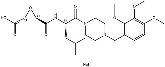 Oxiranecarboxylic acid, 3-(((3-methyl-1-((4-((2,3,4-trimethoxyphenyl)m ethyl)-1-piperazinyl)carbonyl)butyl)amino)carbonyl)-, monosodium salt,  (2R-(2-alpha,3-beta(S*)))- 结构式