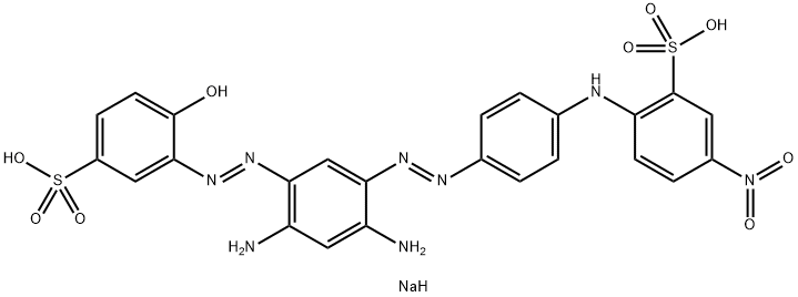 disodium 2-[[4-[[2,4-diamino-5-[(2-hydroxy-5-sulphonatophenyl)azo]phenyl]azo]phenyl]amino]-5-nitrobenzenesulphonate 结构式