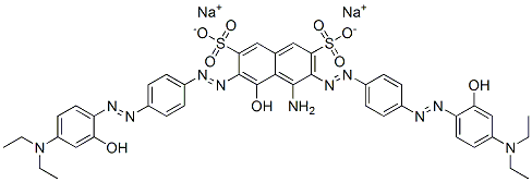disodium 4-amino-3,6-bis[[4-[[4-(diethylamino)-2-hydroxyphenyl]azo]phenyl]azo]-5-hydroxynaphthalene-2,7-disulphonate Structure