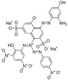 disodium 4-[(2-amino-4-hydroxyphenyl)azo]-5-hydroxynaphthalene-2,7-disulphonate, mono[(p-nitrophenyl)azo] mono[(2-hydroxy-3,5-dinitrophenyl)azo] derivative  Structure