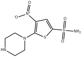4-NITRO-5-PIPERAZINOTHIOPHENE-2-SULFONAMIDE Structure