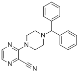 3-(4-二苯甲基哌嗪-1-基)吡嗪-2-甲腈 结构式