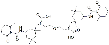 oxydiethylene bis[[[1,3,3-trimethyl-5-[[(2-methyl-6-oxo-1-piperidyl)carbonyl]amino]cyclohexyl]methyl]carbamate] 结构式