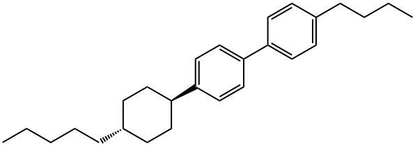4-ブチル-4'-(4β-ペンチルシクロヘキサン-1α-イル)[1,1'-ビフェニル] 化学構造式
