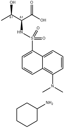 rac-(2R*,3S*)-2-[[[5-(ジメチルアミノ)-1-ナフチル]スルホニル]アミノ]-3-ヒドロキシ酪酸・シクロヘキサンアミン 化学構造式