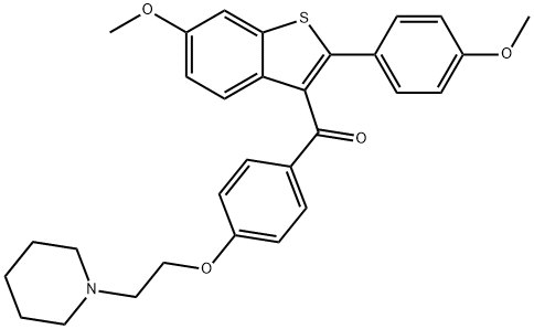 (4-(2-(PIPERIDIN-1-YL)ETHOXY)PHENYL)(6-METHOXY-2-(4-METHOXYPHENYL)BENZO[B]THIOPHEN-3-YL)METHANONE Structure