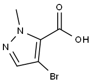 4-ブロモ-1-メチル-1H-ピラゾール-5-カルボン酸 化学構造式