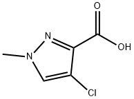 4-クロロ-1-メチル-1H-ピラゾール-3-カルボン酸 化学構造式