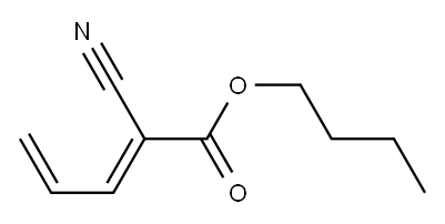 2-シアノ-2,4-ペンタジエン酸ブチル 化学構造式