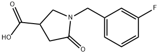 1-(3-フルオロベンジル)-5-オキソピロリジン-3-カルボン酸 化学構造式