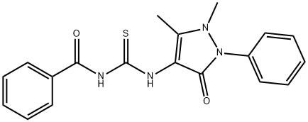 N-benzoyl-N'-(1,5-dimethyl-3-oxo-2-phenyl-2,3-dihydro-1H-pyrazol-4-yl)thiourea Structure