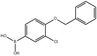 4-ベンジルオキシ-3-クロロフェニルボロン酸 化学構造式