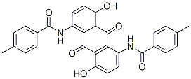 N,N'-[(9,10-ジヒドロ-4,8-ジヒドロキシ-9,10-ジオキソアントラセン)-1,5-ジイル]ビス[4-メチルベンズアミド] 化学構造式