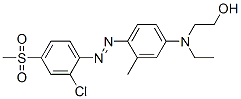 2-[[4-[[2-chloro-4-(methylsulphonyl)phenyl]azo]-3-methylphenyl]ethylamino]ethanol Struktur
