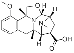 (2aR)-2aβ,3,4,5,6,6aβ,7,11bβ-オクタヒドロ-11-メトキシ-12-メチル-3β,6β-エピミノ-1H-2-オキサ-11c-アザ-11cH-ナフト[1,2,3-cd]アズレン-5β-カルボン酸 化学構造式