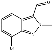 7-ブロモ-2-メチル-2H-インダゾール-3-カルボキシアルデヒド 化学構造式