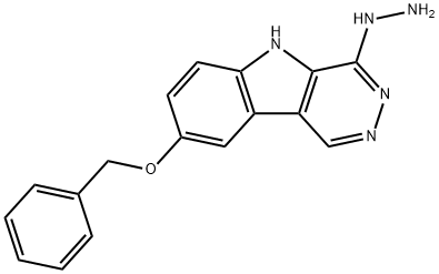 4H-Pyridazino(4,5-b)indol-4-one, 3,5-dihydro-8-(phenylmethoxy)-, hydra zone 结构式