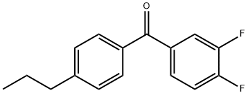 3,4-ジフルオロ-4'-N-プロピルベンゾフェノン 化学構造式