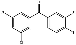 3,5-ジクロロ-3',4'-ジフルオロベンゾフェノン 化学構造式