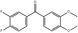 3,4-ジフルオロ-3',4'-ジメトキシベンゾフェノン 化学構造式