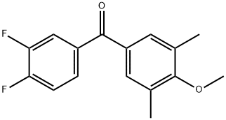 3,4-ジフルオロ-3',5'-ジメチル-4'-メトキシベンゾフェノン 化学構造式