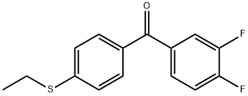 (3,4-二氟苯基)(4-(乙硫基)苯基)甲酮, 845781-10-4, 结构式