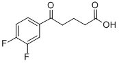 5-(3,4-ジフルオロフェニル)-5-オキソ吉草酸 化学構造式