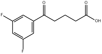 5-(3,5-ジフルオロフェニル)-5-オキソ吉草酸 化学構造式