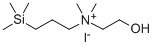1-Propanaminium, N-(2-hydroxyethyl)-N,N-dimethyl-3-(trimethylsilyl)-,  iodide Structure